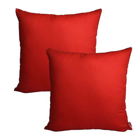 Pack of 2 of Plain Dyed Cushions - Blood Red