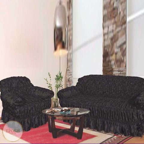 Turkish Silk Sofa Covers  - Black