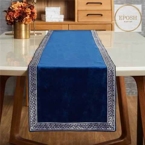 Velvet Table Runner Blue