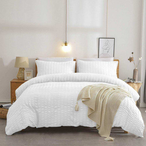 100% Cotton Seer Sucker Duvet Set - 8 Pieces Set