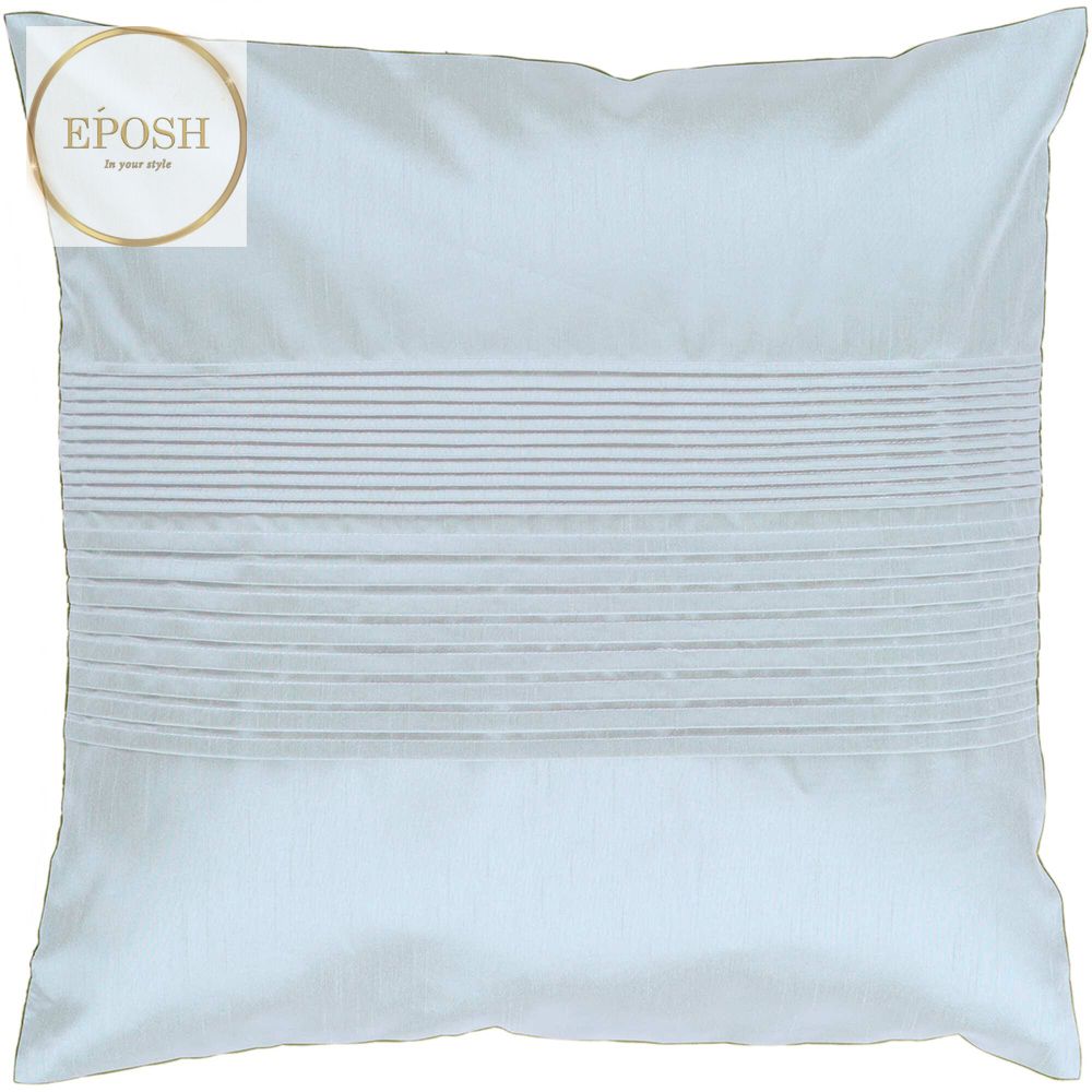 Pack of 2 Satin Decorative Pleated Square Cushion -Silver grey