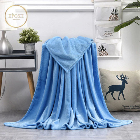 Summer Ultra Soft & Cozy Fleece Blanket - King Size -Sky Blue