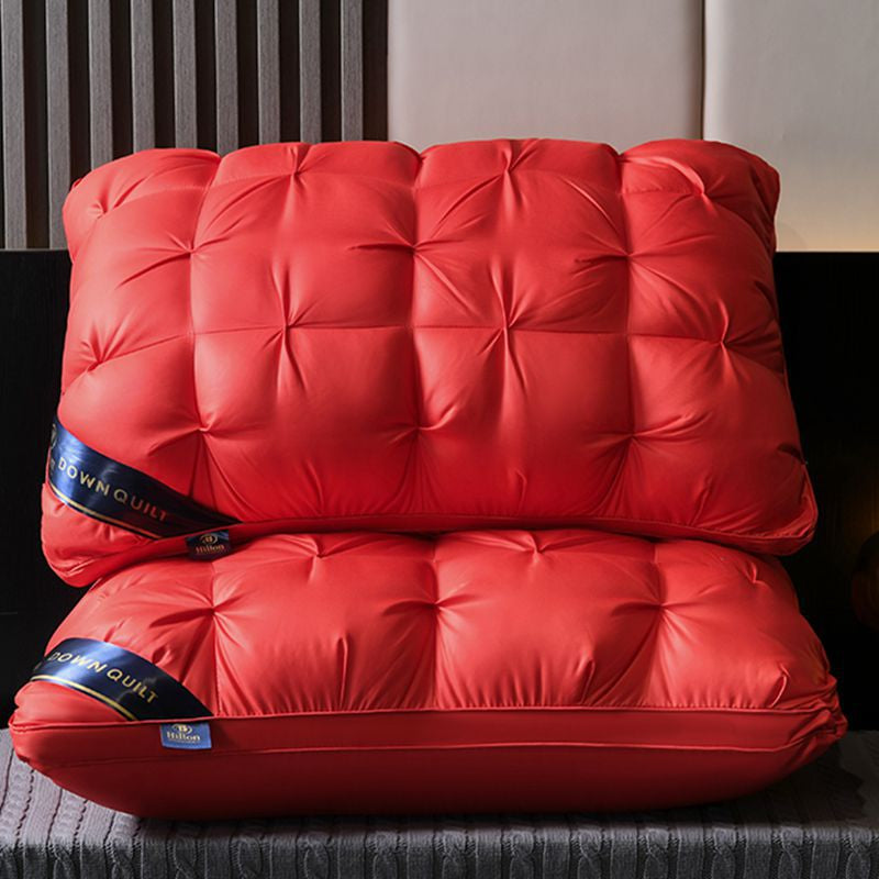 Pack of 2 Filled Pintucks Decorative Pillows- Red