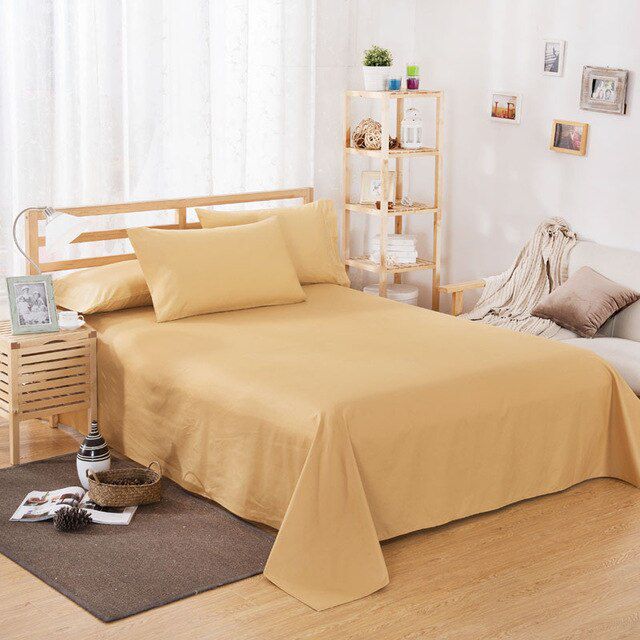 Rich Cotton Plain Bedsheet Set - Khaki