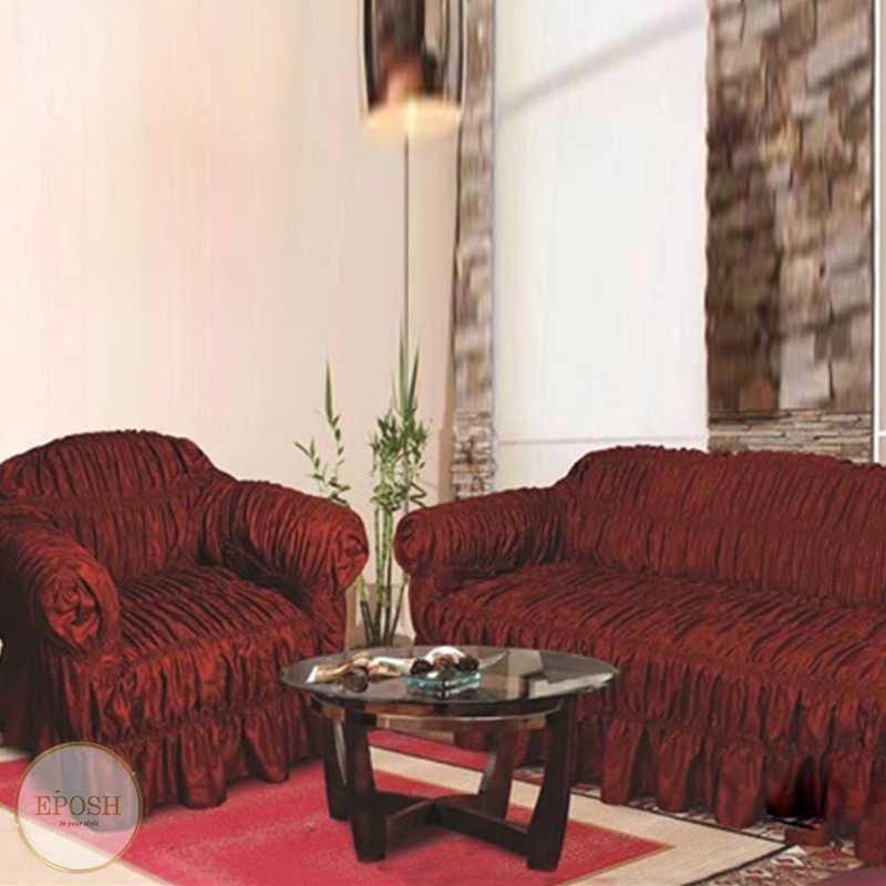 Turkish Silk Sofa Covers  - Bronze Red