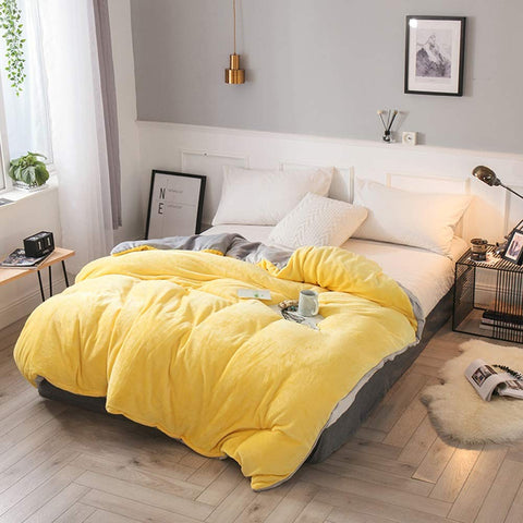 Velvet Quilt-Yellow/Grey