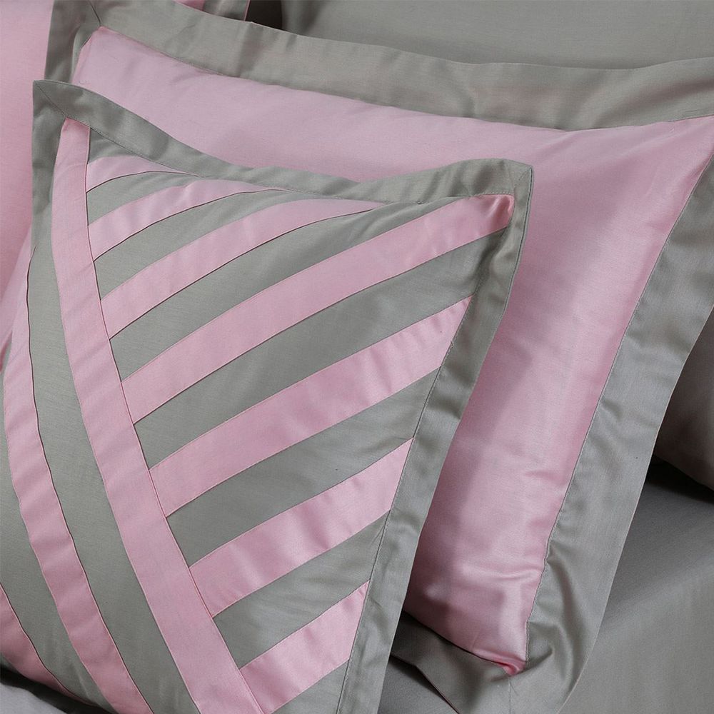 Pink and Grey Embellish Duvet Set