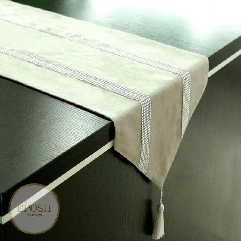 Velvet Table Runner Beige