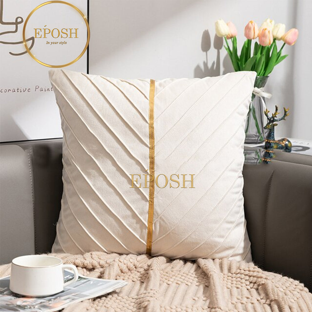Pack of 2 Velvet Decorative Square Cushion -Off White