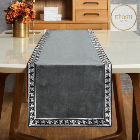 Velvet Table Runner Grey