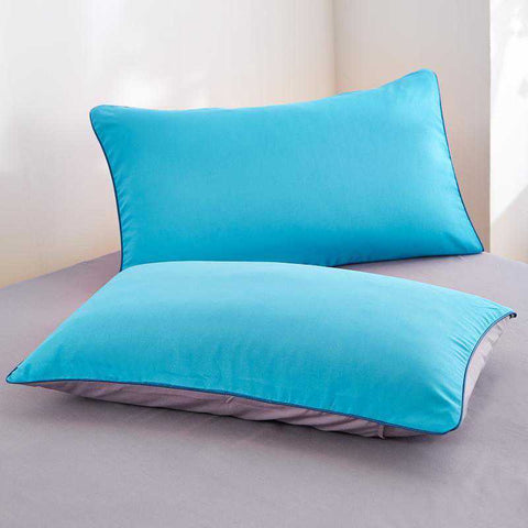 Luxury Reversible Bright Blue and Grey Duvet Set