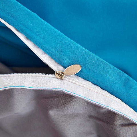 Luxury Reversible Bright Blue and Grey Duvet Set