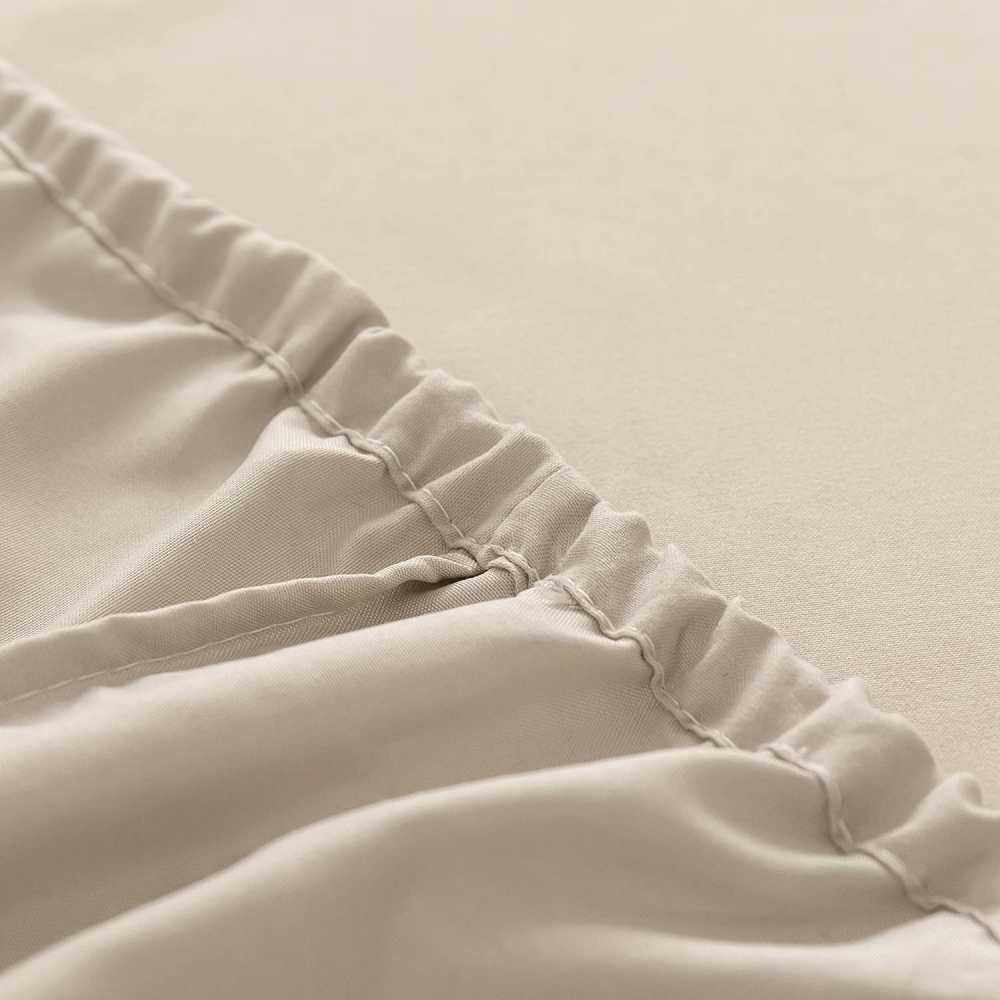 Rich Cotton Fitted Sheet with Pillow covers - Beige