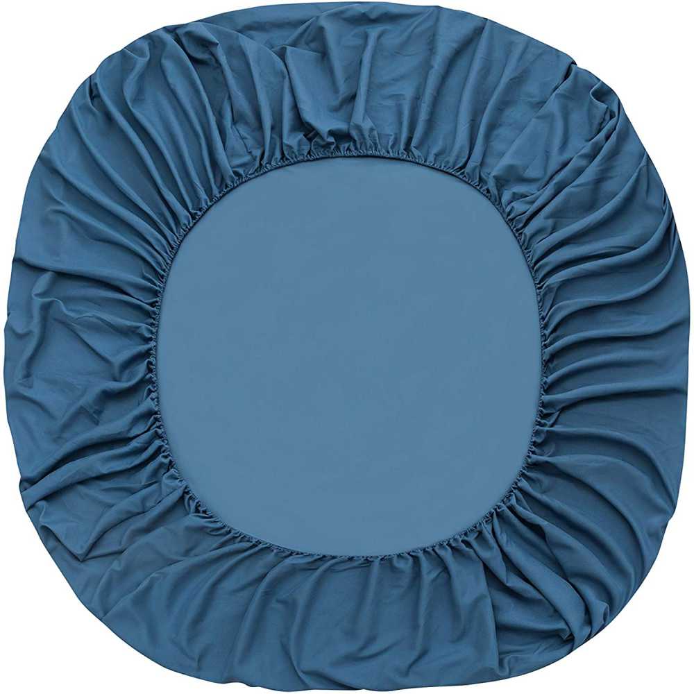 Rich Cotton Fitted Sheet with Pillow covers - Blue