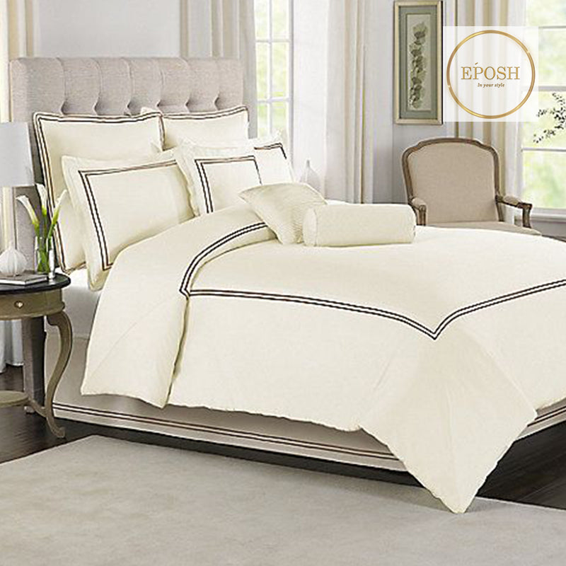 Cream Duvet Set With Black Double Baratta Stitch