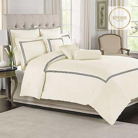 Cream Duvet Set With Black Double Baratta Stitch