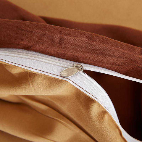 Luxury Reversible Brown And Golden Duvet Set