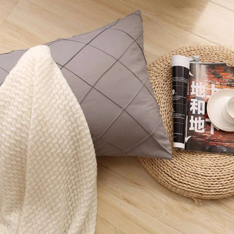 Exotic Embellish Cross Pleated Duvet Set - Coffee Grey