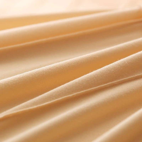 Exotic Embellish Cross Pleated Duvet Set - Mustard Yellow