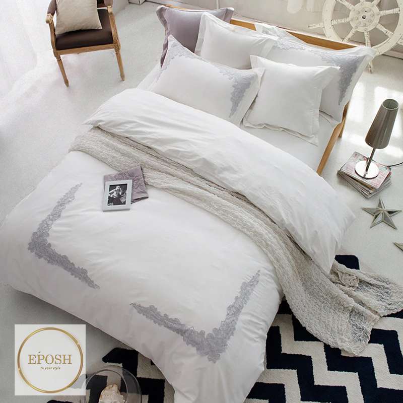 Embroidered Duvet 8 Pieces - Off-white