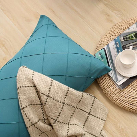 Exotic Embellish Cross Pleated Duvet Set - Ocean Green