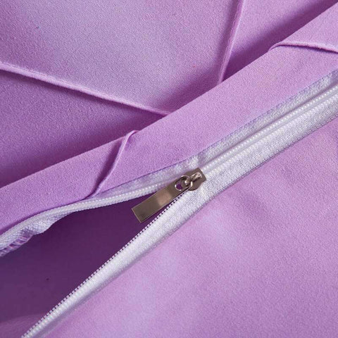 Exotic Embellish Cross Pleated Duvet Set - Bright Purple