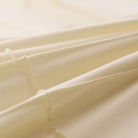 Exotic Embellish Cross Pleated Duvet Set - Cream