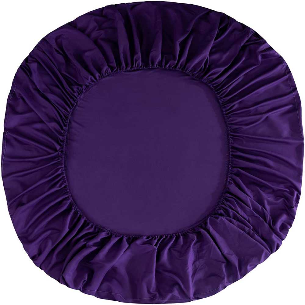 Rich Cotton Fitted Sheet with Pillow covers - Purple