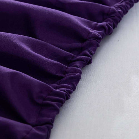 Rich Cotton Fitted Sheet with Pillow covers - Purple