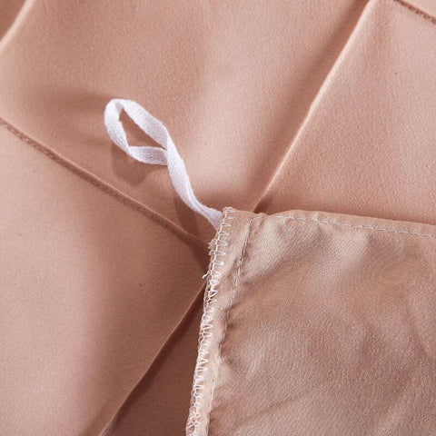 Exotic Embellish Cross Pleated Duvet Set - Peach