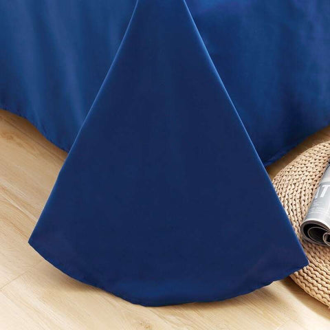 Exotic Embellish Cross Pleated Duvet Set - Royal Blue