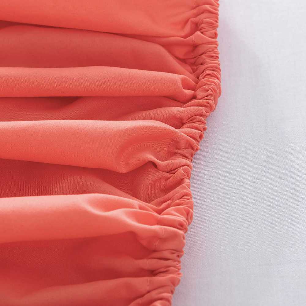 Rich Cotton Fitted Sheet with Pillow covers - Coral