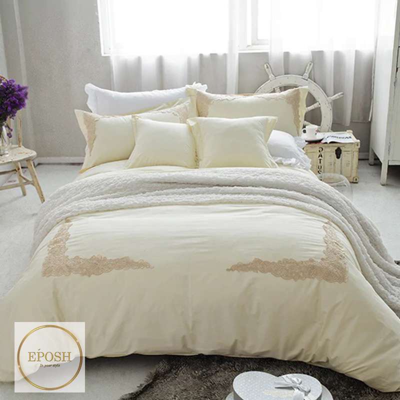 Embroidered Duvet 8 Pieces - Cream