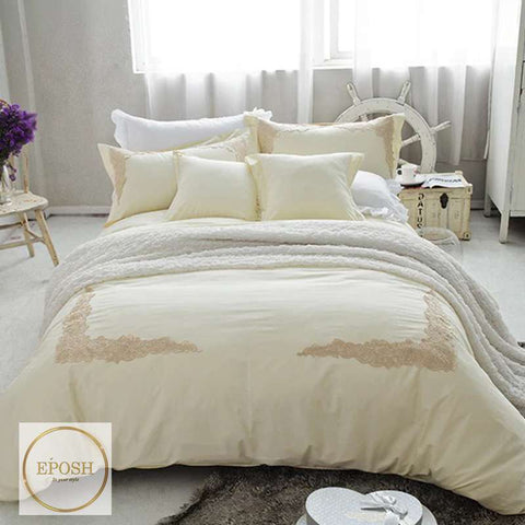 Embroidered Duvet 8 Pieces - Cream