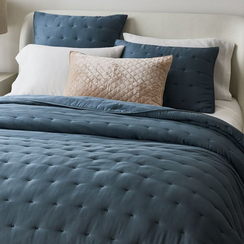 Velvet Bedspread Slate Blue