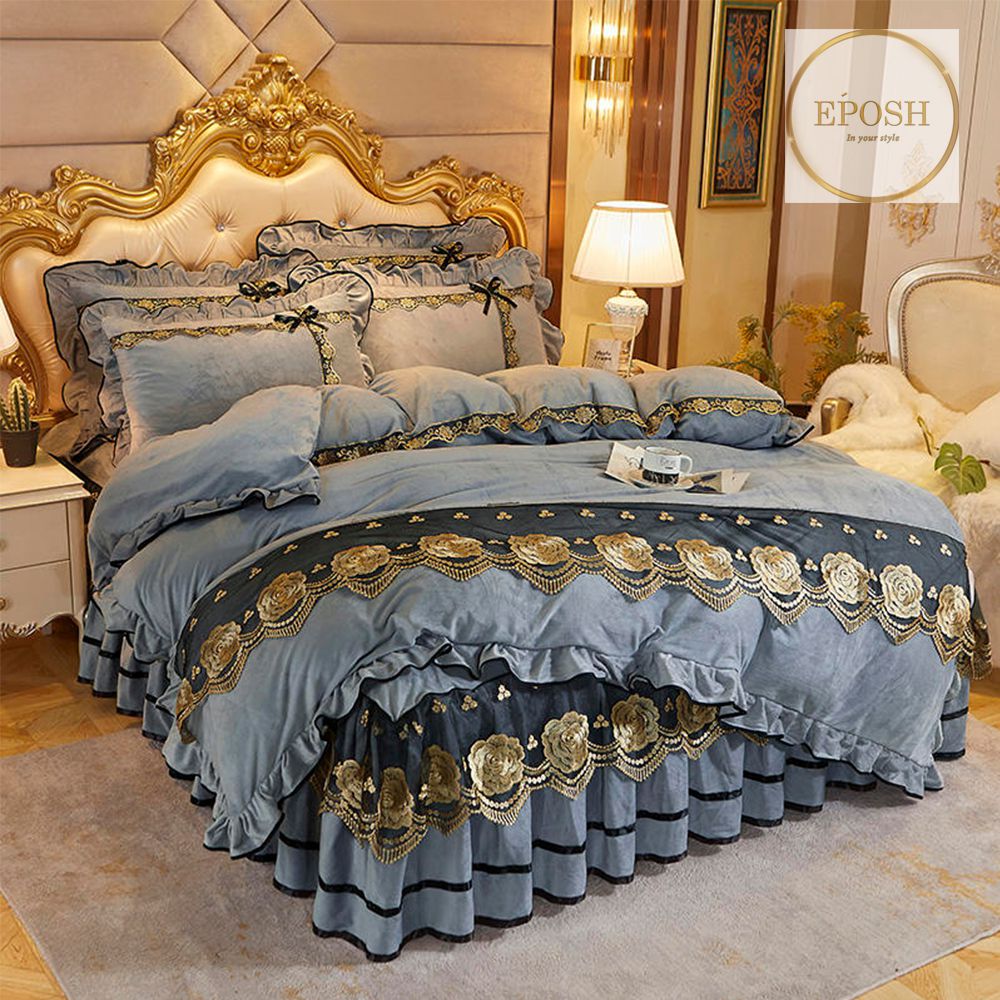 Luxury Velvet Duvet Grey-King