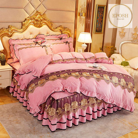 Luxury Velvet Duvet Light Pink-King