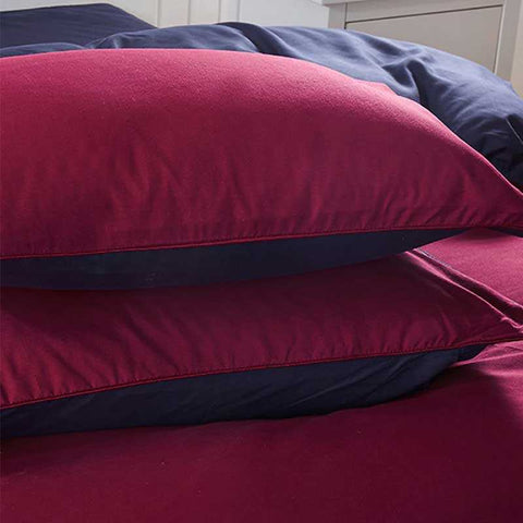 Luxury Reversible Maroon And Blue Duvet Set