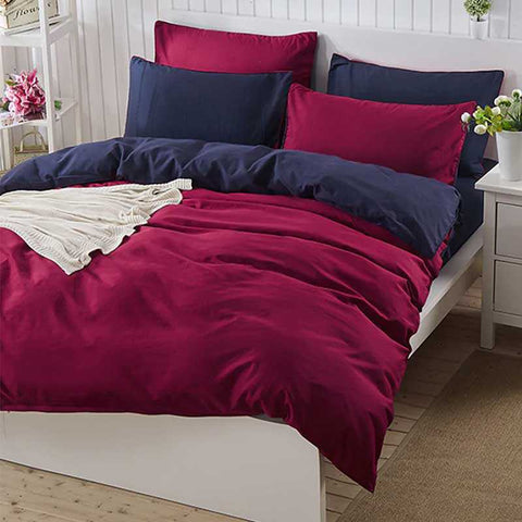 Luxury Reversible Maroon And Blue Duvet Set