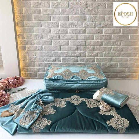 Islamic Prayer Mat set - Sea Green 2