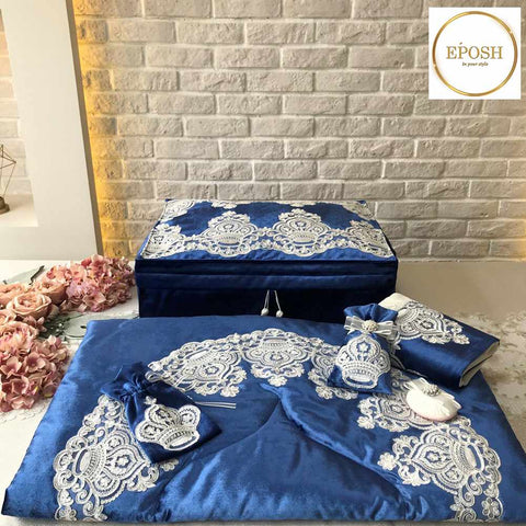 Islamic Prayer Mat set - Royal Blue 2