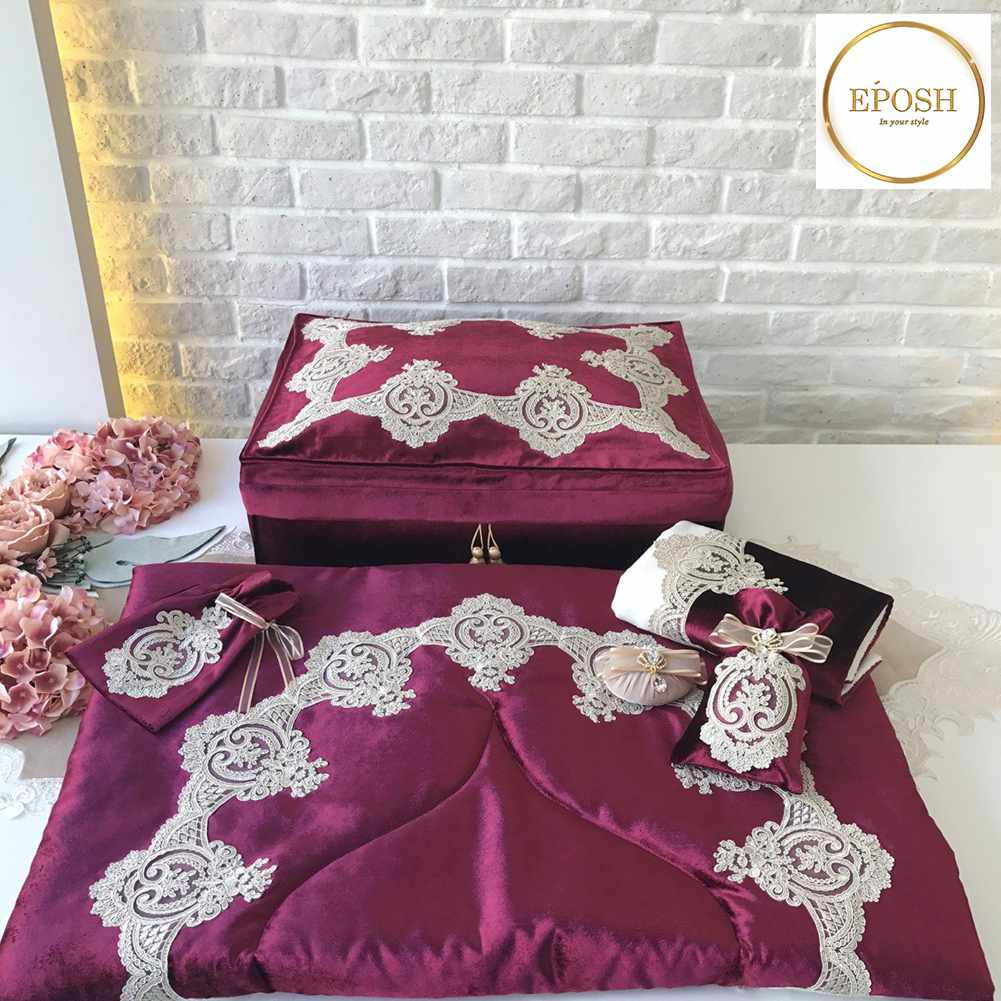 Islamic Prayer Mat set - Maroon