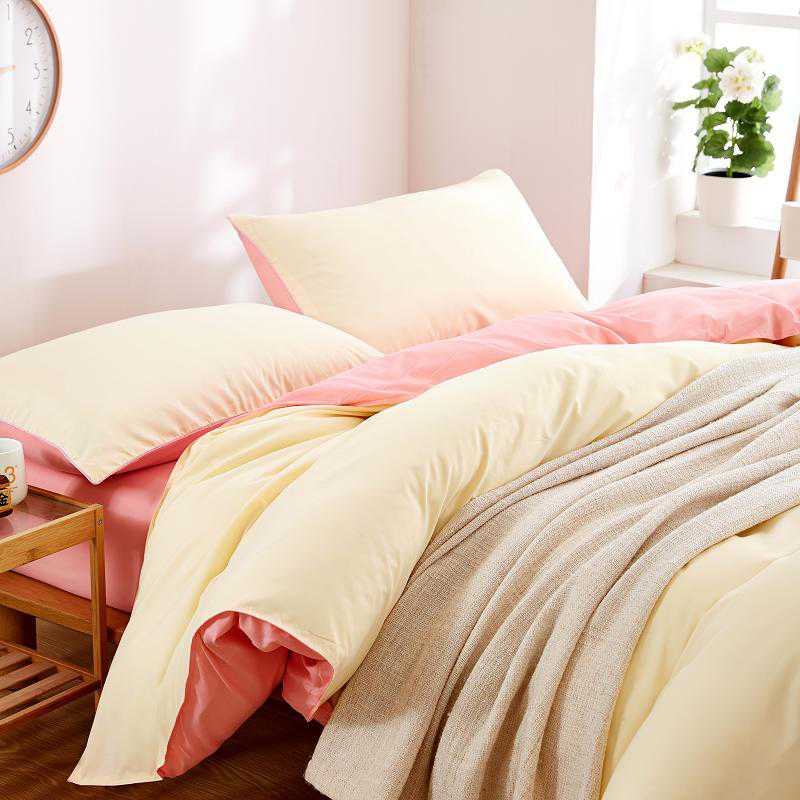Luxury Reversible Milk White And Peach Duvet Set