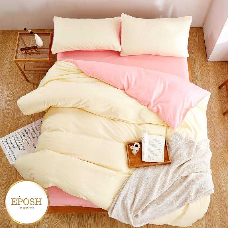 Luxury Reversible Milk White And Peach Duvet Set