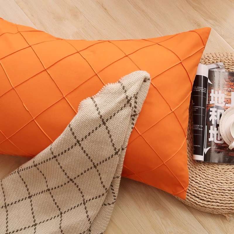 Exotic Embellish Cross Pleated Duvet Set - Orange