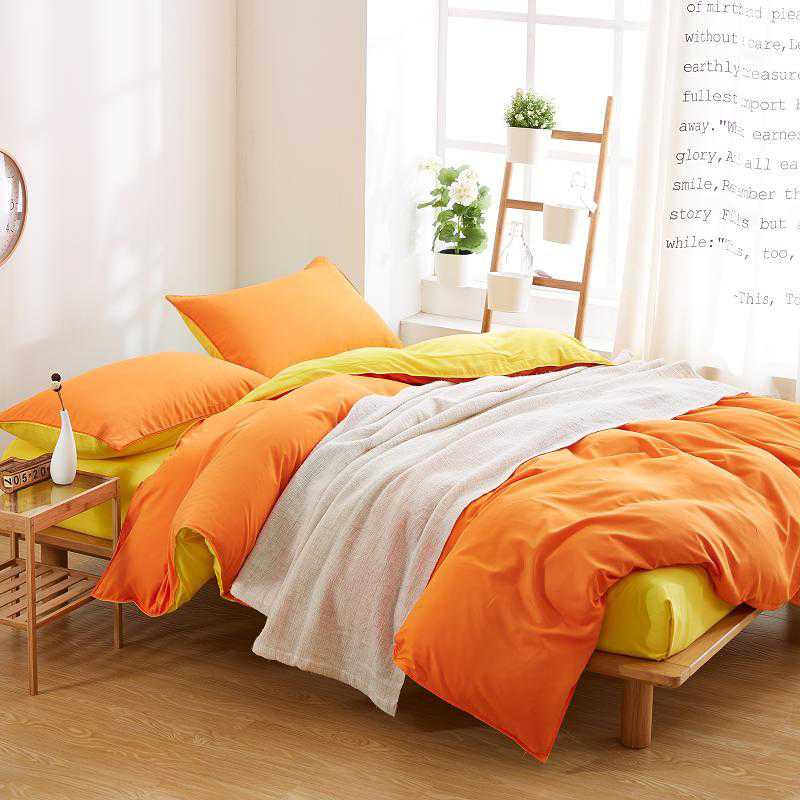 Luxury Reversible Orange And Yellow Duvet Set