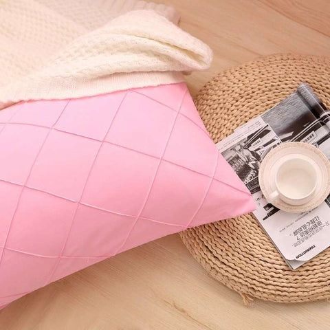 Exotic Embellish Cross Pleated Duvet Set - Pink