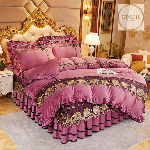 Luxury Velvet Duvet Pink-King