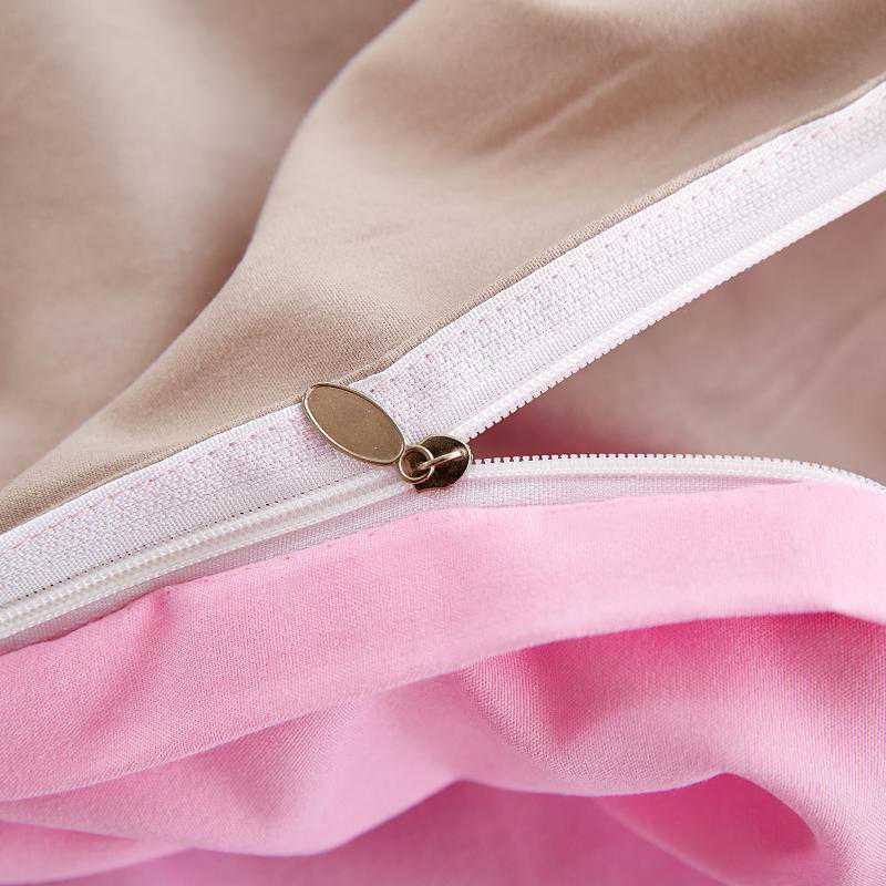 Luxury Reversible Pink And Beige Duvet Set