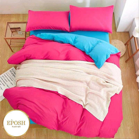 Luxury Reversible Shocking Pink And Bright Blue Duvet Set